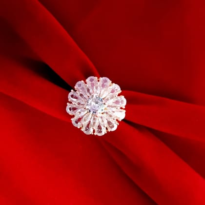 Frosty Elegance Rose Gold Ring-White / Rose Gold