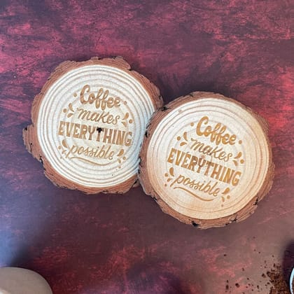 Engraved Wooden Coaster Gift Set with Inspiring Quotes