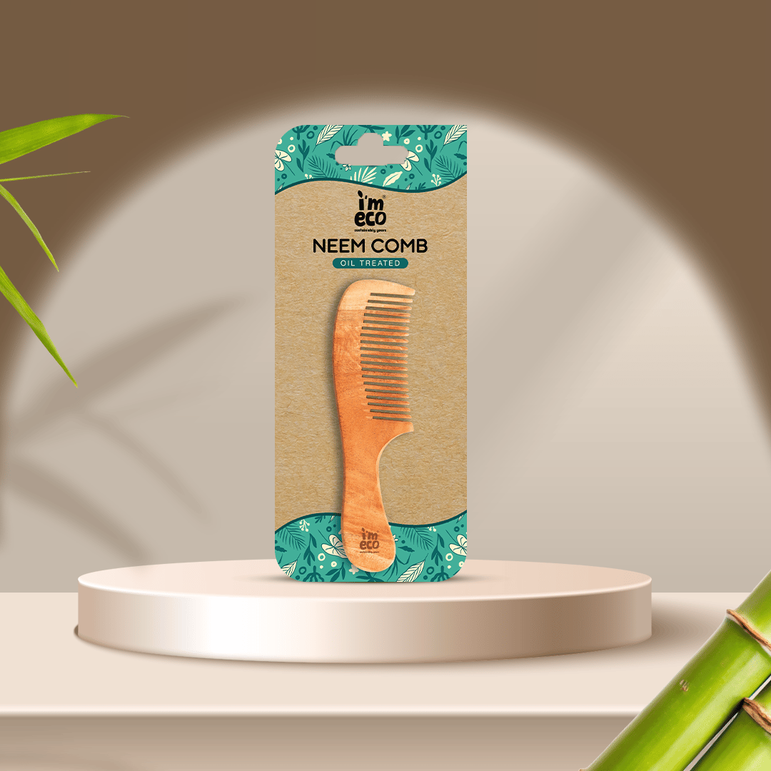 Neem Wood Wide-Tooth Hair Comb – Anti-Static & Gentle on Scalp
