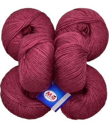 100% Acrylic Wool Rosewood (6 pc) Baby Soft Wool Ball Hand Knitting Wool/Art Craft Soft Fingering Crochet Hook Yarn, Needle Knitting Yarn Thread Dyed