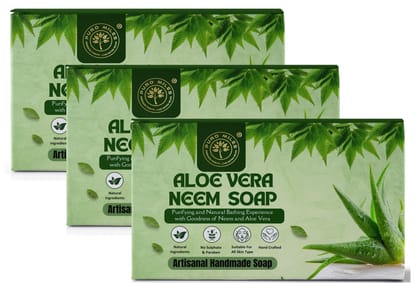 Puro Miles Handmade Neem Aloe Vera Soap | Organic &Natural |Paraben & SLS Free | Enriched with Essential Oils and Vitamin E
