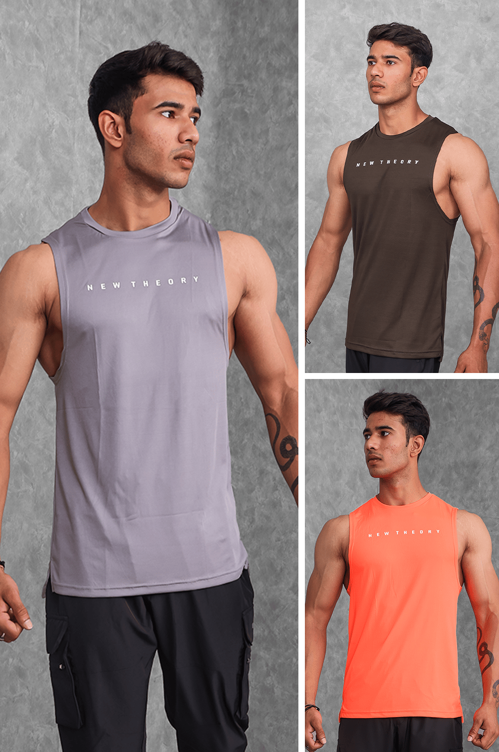 Insignia Tank 3pk Earthy Colours-4XL