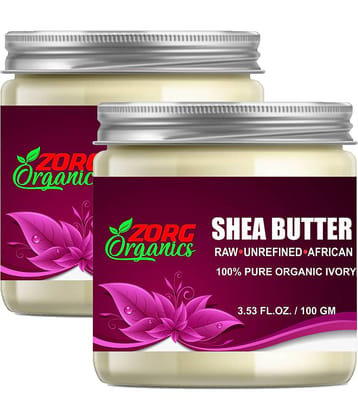 Zorg Organics 100% Pure Ivory African Shea Butter Raw Great For Face,Skin,Body,Lips Moisturizer 200 ml Pack of 2