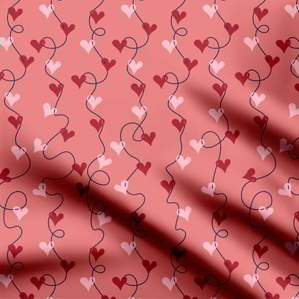 Heart Waves Abstract Print Fabric-Chinnon Chiffon