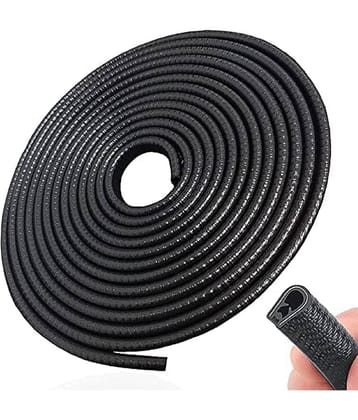 RAMDEV ENTERPRISE Car Door Edge Guards U Shape Edge Trim Rubber Seal Protector Rubber Clips Fit Car Door Seal Strip Edge Guard Universal Fit Rubber (Black_Pack Of 1_5M).