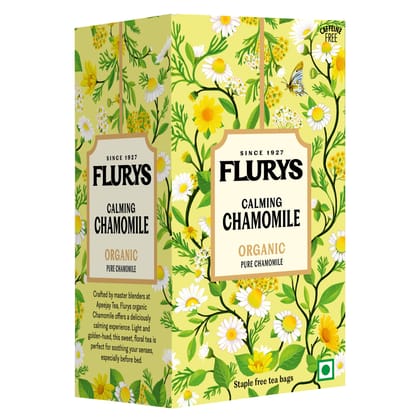 Flurys Calming Chamomile Organic Caffeine-Free Tea Bags (20 Tea Bags, 24 Grams)