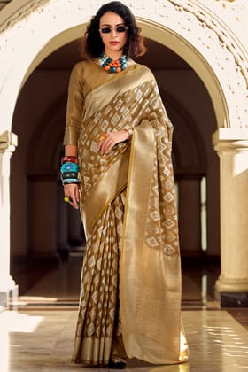 Clay Brown Tissue Silk Saree