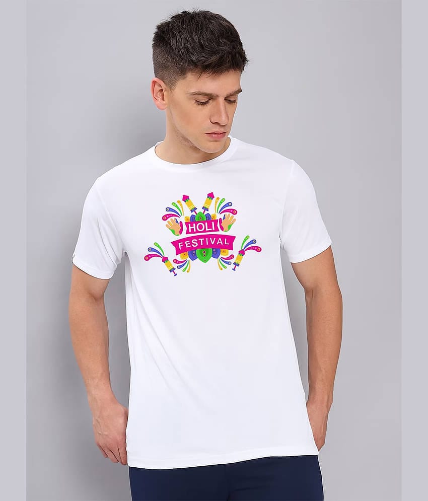 GET GOLF Pack of 1 Cotton Blend Regular Fit Men's T-Shirt ( White )