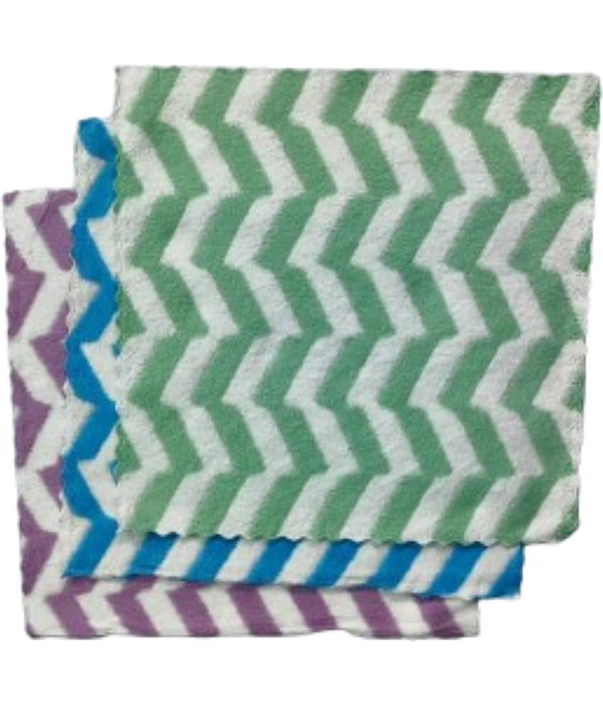 Suraj Enterprise Microfibre Striped Face Towel 301-350 GSM ( Pack of 6 ) - Multicolor