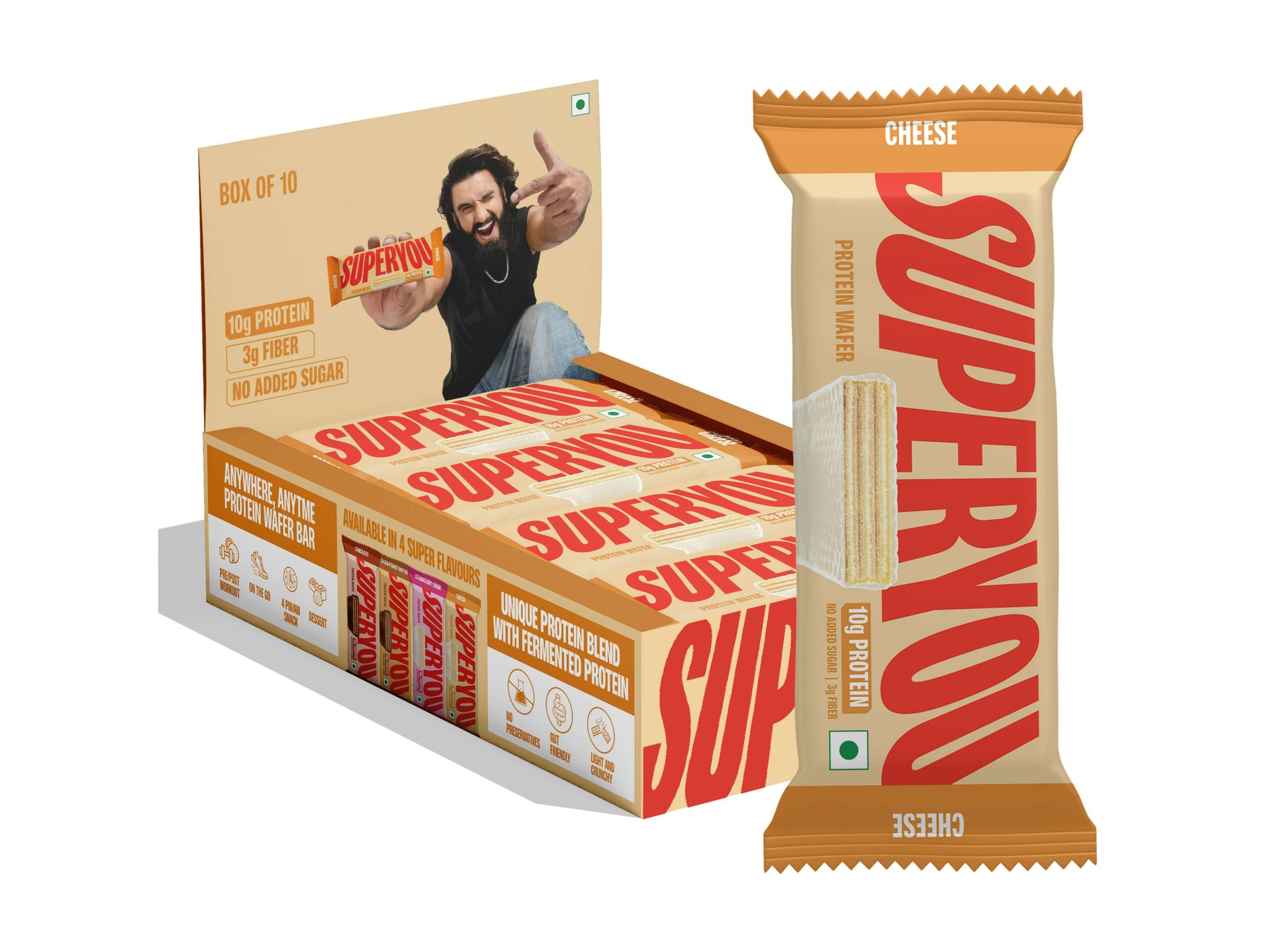 SUPERYOU Wafer Bar - Cheese (Pack of 10)