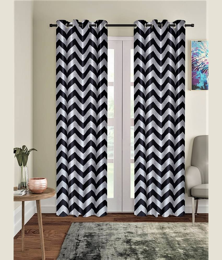 Home Sizzler - Multicolor Pack of 2 Polyester Door Curtain (4 ft X 5 ft)