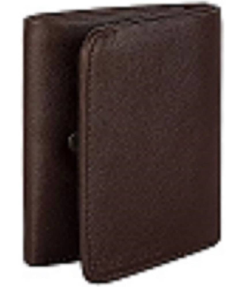 Zacharias Brown Leather Men's Three Fold Wallet ( Pack of 1 )