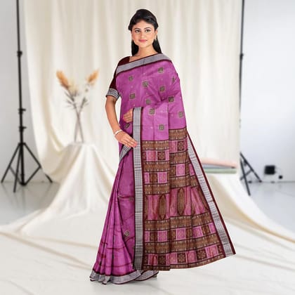 Box Patterned motifs Bomkai Silk Saree