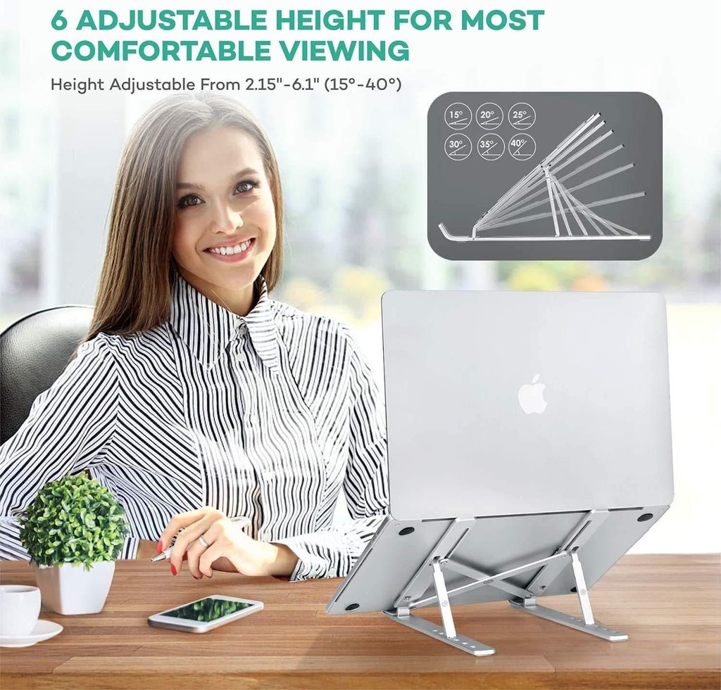 Aluminum Laptop Stand - Ergonomic, Adjustable & Portable