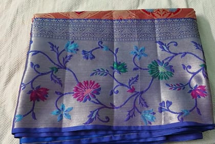 Elegant Floral Embroidered Saree in Maroon and Gold