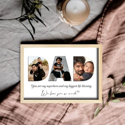 Personalised DAD Collage Acrylic Photo With Frame