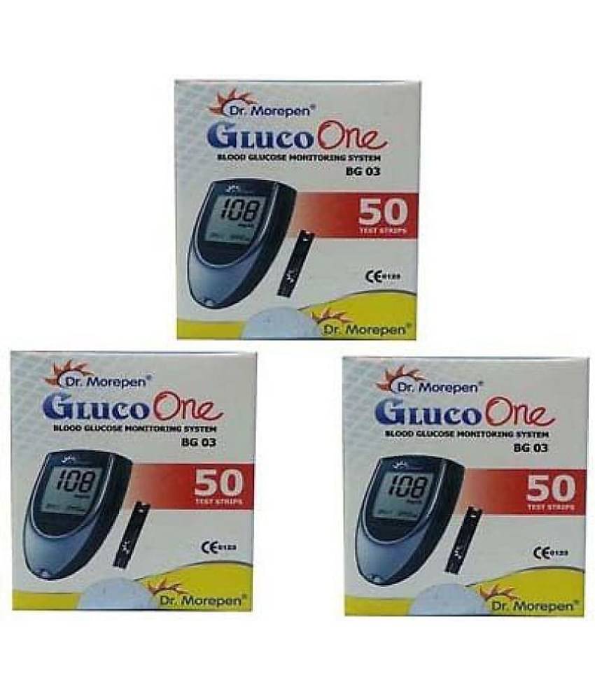 Dr Morepen 150 Test Strips(50*3) For Bg 03 Glucometer(Strips Only Pack)