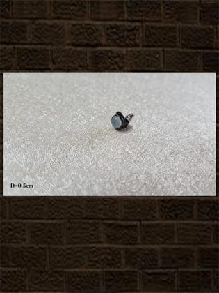 Cultured aqua chalcedony cabusion...small sterling silver semi precious stone studs in round shape