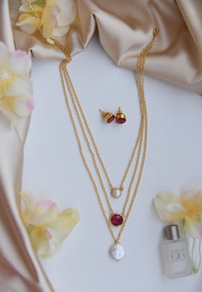 Eve's Charm Necklace with Studs