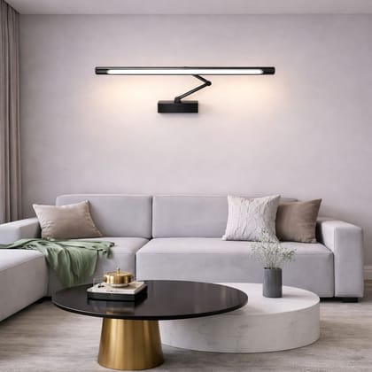 SPARKWORLD LED Wall Light with Adjustable Arm | 3 Color Modes (White/Warm/Natural) | Modern Picture & Mirror Light | Colour: LX267WL/12W/PB