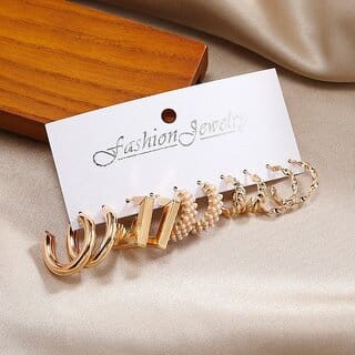 Geometric Gold Plated Hoop Earring