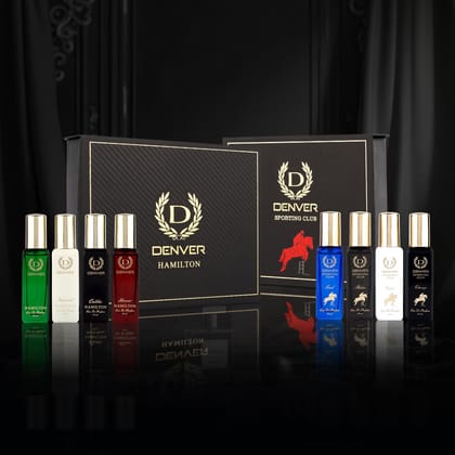 Denver Pack of 8 Mini Perfumes (Hamilton and Sporting Club Gift Sets) each