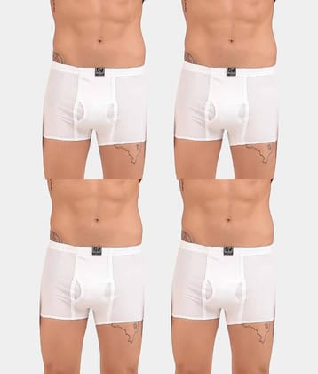 Inner Element Pack of 4 Cotton Trunks For Men's ( White )