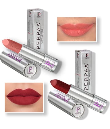 PERPAA Push Button PoP & Play Matte Lipstick, Moisturizing Lip Color Enrich with Vitamin-E Non-Drying, Creamy Lipstick