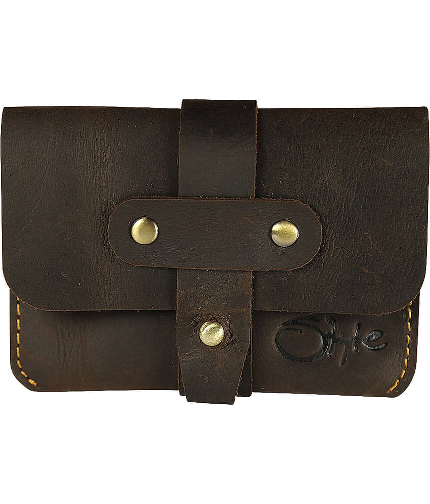 Style 98 Button Brown Money Clip