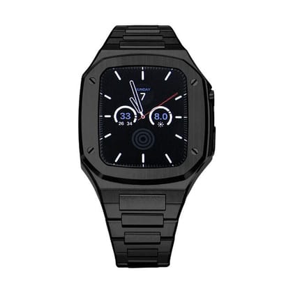 Luxury Stainless Steel Modification Kit By iSerieshub Compatible For Smart-Watch-44MM / Dark Black