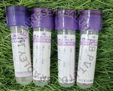 BLOOD COLLECTION TUBE ( VACCUM) DOUBLE CAP EDTA K3 3ml Purple Cap1 Box 100 Pic