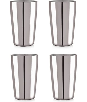 Neelam - SGTU007P04 Steel Glasses 300 ml ( Pack of 4 )