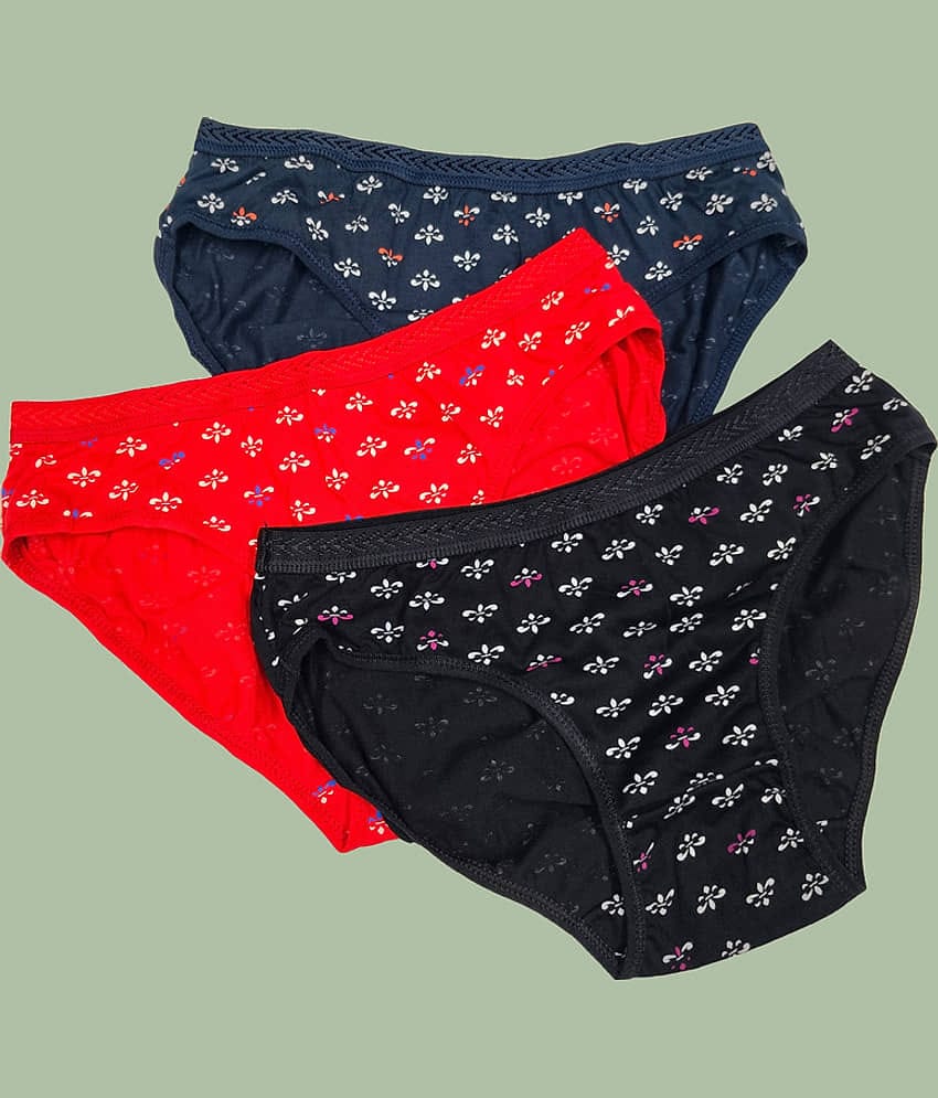 Ladyland Cotton Hipster ( Multicolor , Pack of 3 )