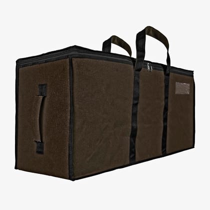 Storite Multi-Purpose Heavy Duty Moisture Proof 90 Litres Canvas Super-Size Jumbo Underbed Storage Bag/Toys/Blankets/Stationery Paper/Clothes/Moving Bags (87x38x26 cm), Brown