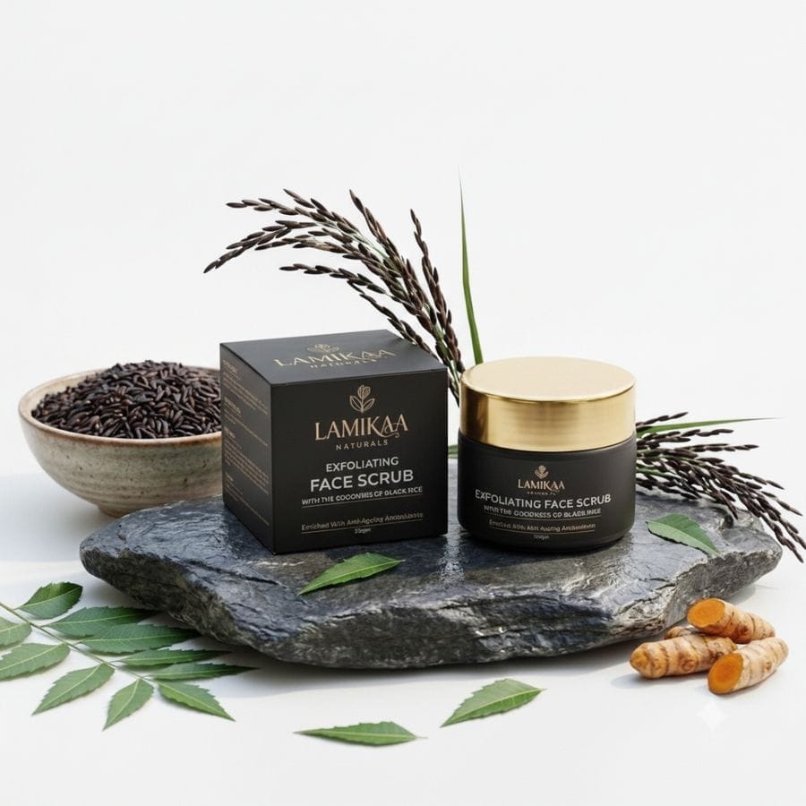 Lamikaa Naturals Exfoliating Face Scrub With The Goodness Of Black Rice
