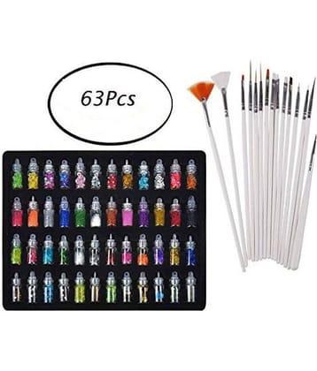 FOK Nails 63 no.s 48 Bottles 3d Nail Art Set, 15Pcs Nail Art Brush