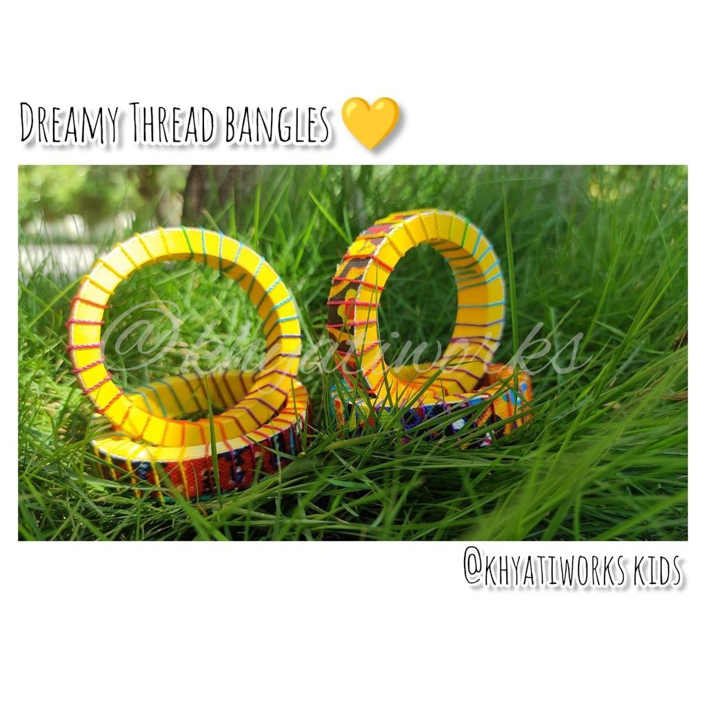 Dreamy Thread Bangles Yellow - Single Piece