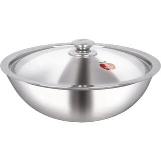 Dhara Stainless Steel Triply Tasla 3500 with Stainless Steel Lid 26CM