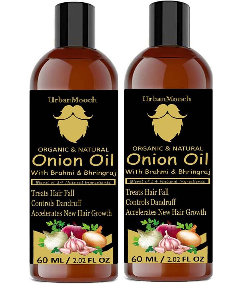 UrbanMooch ONION Hair Oil Blend of 14 Natural For Hair Growth 60 mL Each Pack of 2