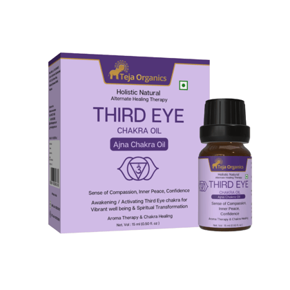 Third Eye Chakra Oil (Ajna Chakra) 15 ml | Aromatherapy Essential Oil Blend for Sense of Compassion, Inner Peace, Confidence | External Use