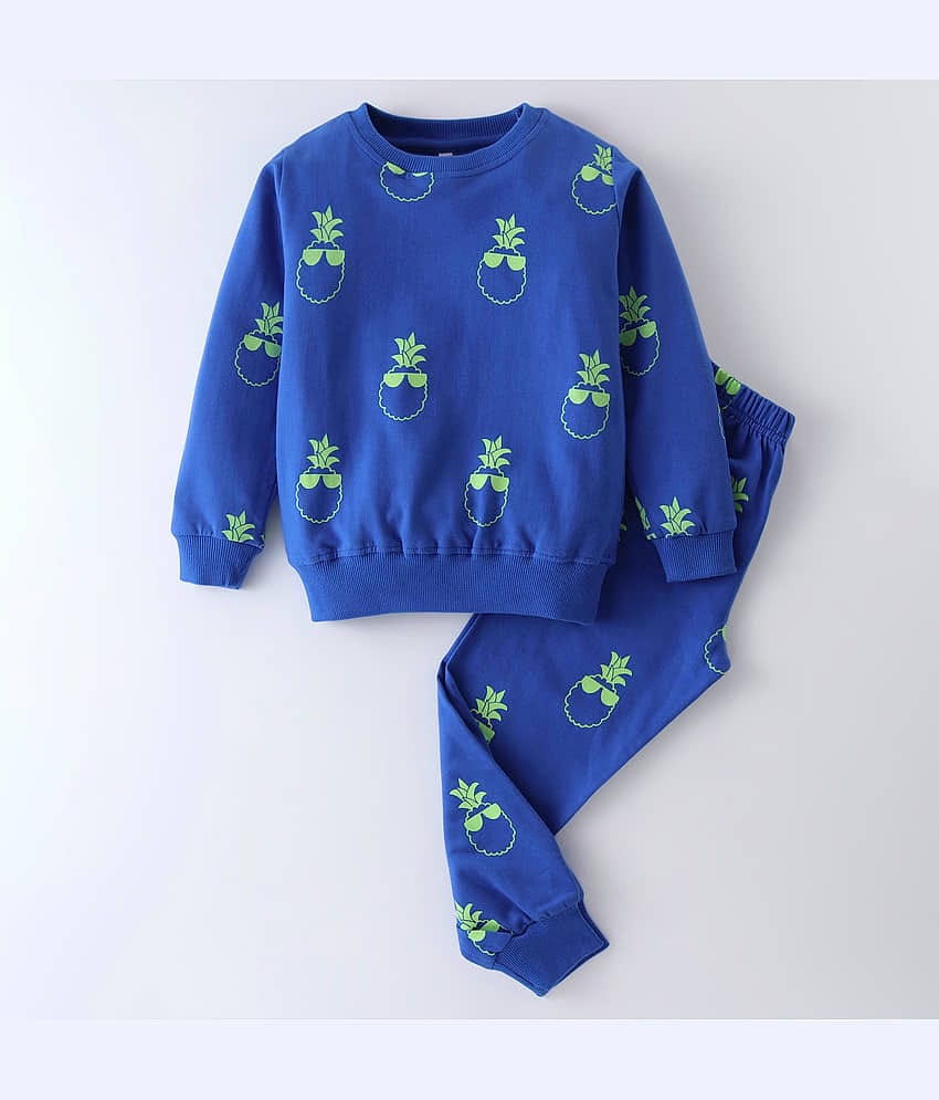 Nite Flite Pack of 1 Boys 100% Cotton Nightsuit Set ( Blue )