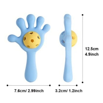 Baby Hand Shape Teether Silicone Rattle for 6 to 12 Months Baby Pack Of 1