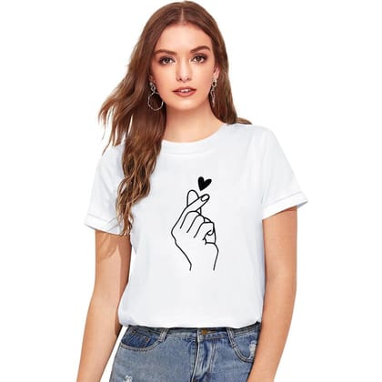 Women's Cotton Western Wear T Shirt L (White)