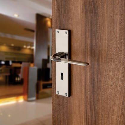 BUCKLER Zinc Alloy-4188-Black Silver 8 Inch Mortise Handle set-70MM Double Turn Bullet Lock (Black SIlver)