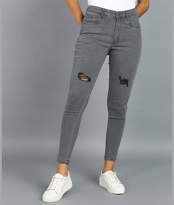 Urbano Fashion - Light Grey Denim Skinny Fit Women's Jeans ( Pack of 1 )