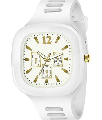 Renaissance Traders - White PU Analog Men's Watch