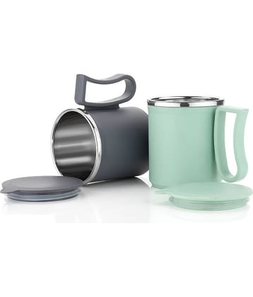 OFFYX - Multicolor Steel Coffee Mug ( Pack of 2 )