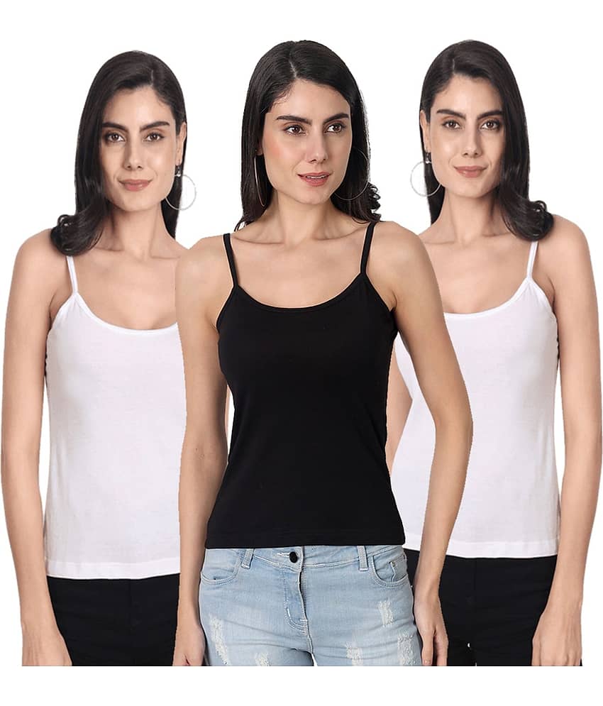AIMLY Cotton Camisoles - White Pack of 3