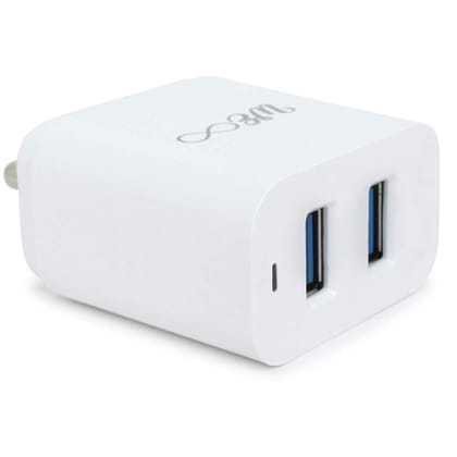 Walta Elite PB30 Charger 20W USB & Type-C Dual Output Charger, USB to Micro V8 Cable Included (White)