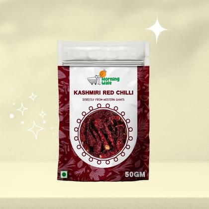 Morning Wale Whole Kashmiri Red Chilli (100g) | Stemless Dried Chillies | For Tempering & Pastes